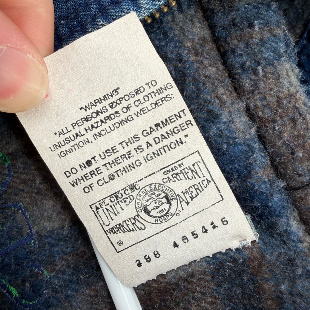 Vintage 90s Carhartt Kids Large Denim Blanket Lined 4-H Patch Jacket Y07DST USA - Picture 5 of 7
